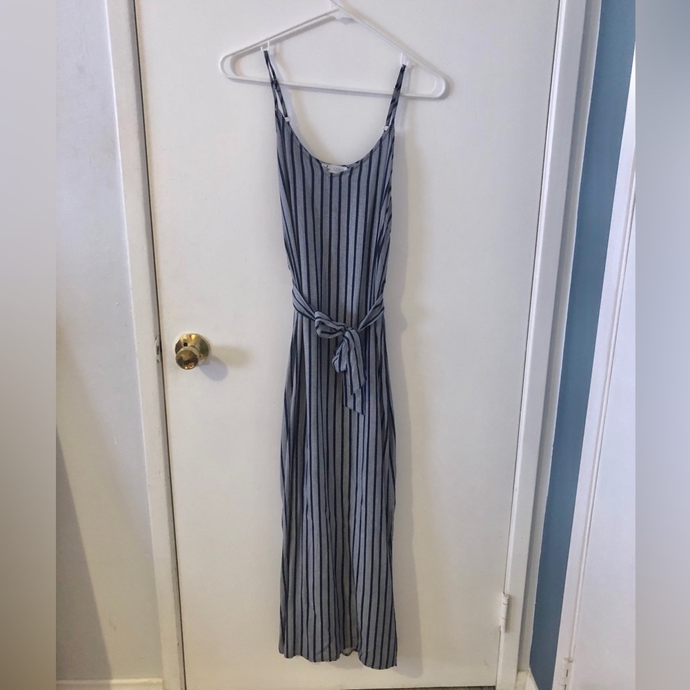 NWT Carve Design Dress Women Midi Macys Madrid Print Navy striped XS - Picture 2 of 13